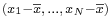 \scriptstyle(x_1-\overline{x},\,\dots,\,x_N-\overline{x})