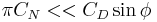 \pi C_{N}<<C_{D}\sin \phi 