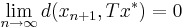 \lim_{n\to\infty} d(x_{n+1}, Tx^*) = 0