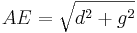 AE=\sqrt{d^2+g^2}