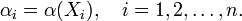 \alpha_i = \alpha(X_i),\quad i=1,2,\dots,n.