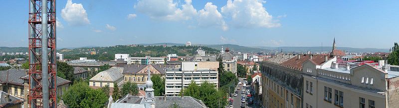 View of downtown Cluj-Napoca from the Victor Babeş Street in the Haşdeu area