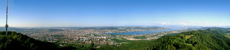 View of Zürich from the Üetliberg.