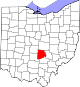 Map of Ohio highlighting Fairfield County