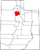 Map of Utah highlighting Salt Lake County