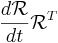 \frac{d\mathcal{R}}{dt}\mathcal{R}^T