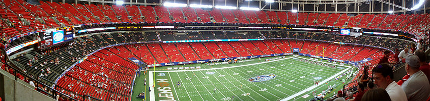 The interior of the Georgia Dome prior to the 2008 Chick-fil-A College Kickoff