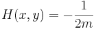 
H(x,y) = -{1\over 2m} 
\,