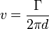 v = \frac{\Gamma}{2\pi d}