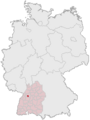 Map of Germany, Position of Pforzheim highlighted