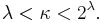 \lambda <\kappa <2^{\lambda}.