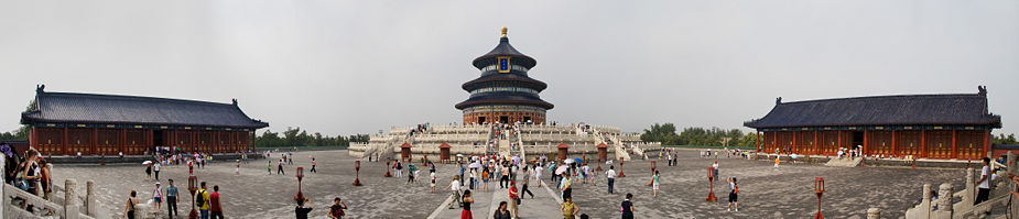 Panorama with the Hall of Prayer for Good Harvests in the center, viewed from the South