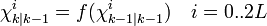 \chi_{k|k-1}^{i} = f(\chi_{k-1|k-1}^{i}) \quad i = 0..2L 