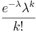 \frac{e^{-\lambda} \lambda^k}{k!}\!