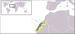 Location of Sahrawi Arab Democratic Republic