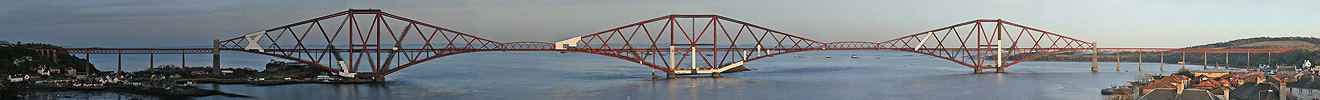 Firth of Forth Rail Bridge head-on panorama