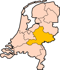 Map: Province of Gelderland in the Netherlands