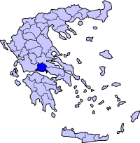 Location of Phocis Prefecture in Greece