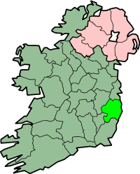 centerMap highlighting County Wicklow