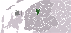 Location of (Dutch) Leeuwarden  (Frisian) Ljouwert