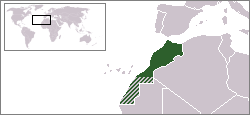 Location of Western Sahara