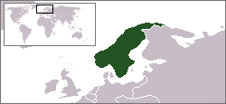 Location of Sweden and Norway