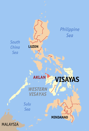 Map of the Philippines with Aklan highlighted