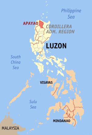 Map of the Philippines with Apayao highlighted