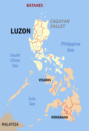 Map of the Philippines with Batanes highlighted