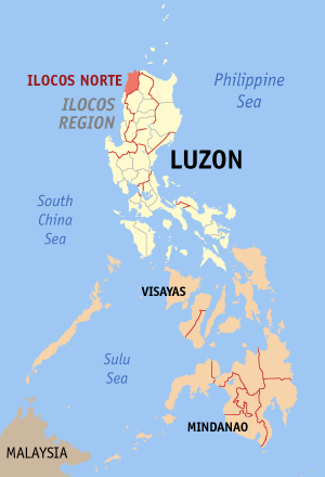 Map of the Philippines with Ilocos Norte highlighted