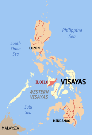 Map of the Philippines with Iloilo highlighted