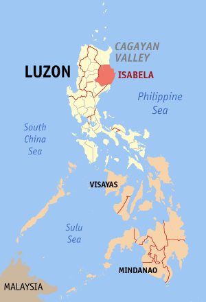 Map of the Philippines with Isabela highlighted