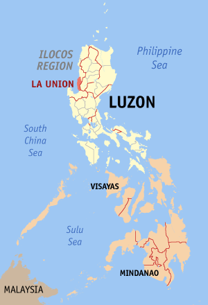 Map of the Philippines with La Union highlighted