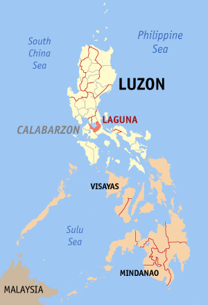 Map of the Philippines with Laguna highlighted