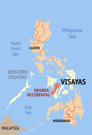 Map of the Philippines with Negros Occidental highlighted