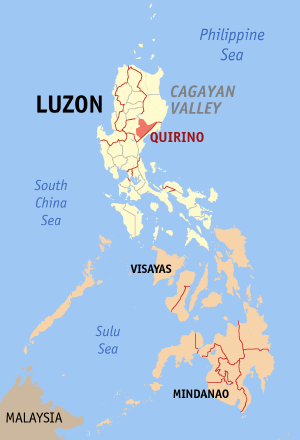 Map of the Philippines with Quirino highlighted