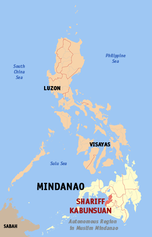 Map of the Philippines with Shariff Kabunsuan highlighted