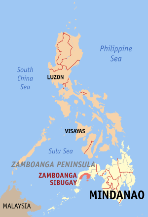 Map of the Philippines with Zamboanga Sibugay highlighted