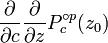 \frac{\partial}{\partial{c}}\frac{\partial}{\partial{z}}P_c^{\circ p}(z_0)