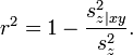 r^2=1-\frac{s_{z|xy}^2}{s_z^2}.