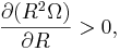  \frac{\partial(R^2\Omega)}{\partial R}>0,