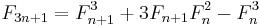 F_{3n+1} = F_{n+1}^3 + 3 F_{n+1}F_n^2 - F_n^3