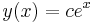 y(x) = ce^x\,