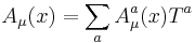 \ A_{\mu}(x)=  \sum_a A_{\mu}^a (x) T^a 