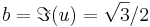 b=\Im(u)=\sqrt{3}/2