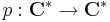 \,p:\mathbf{C}^*\rightarrow\mathbf{C}^*