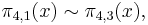 
\pi_{4,1}(x) \sim \pi_{4,3}(x), \,
