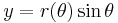 y=r(\theta)\sin\theta \,