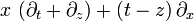  x \, \left( \partial_t + \partial_z \right) + (t-z) \, \partial_x 