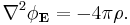 \nabla^2 \phi_\mathbf{E} = - 4 \pi \rho.